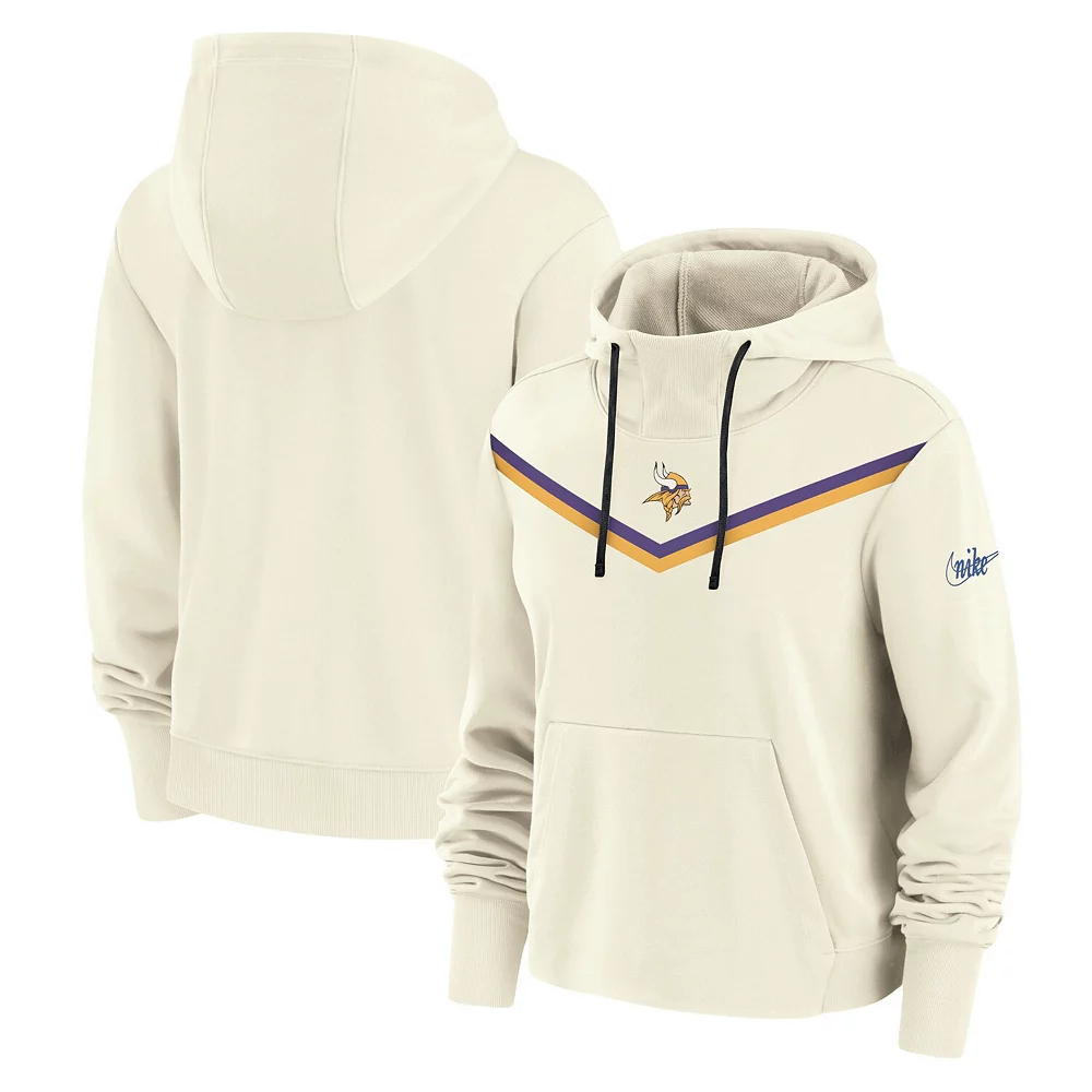Women's Nike Cream Minnesota Vikings Historic Performance Pullover Hoodie 1 Women's Nike Cream Minnesota Vikings Historic Performance Pullover Hoodie