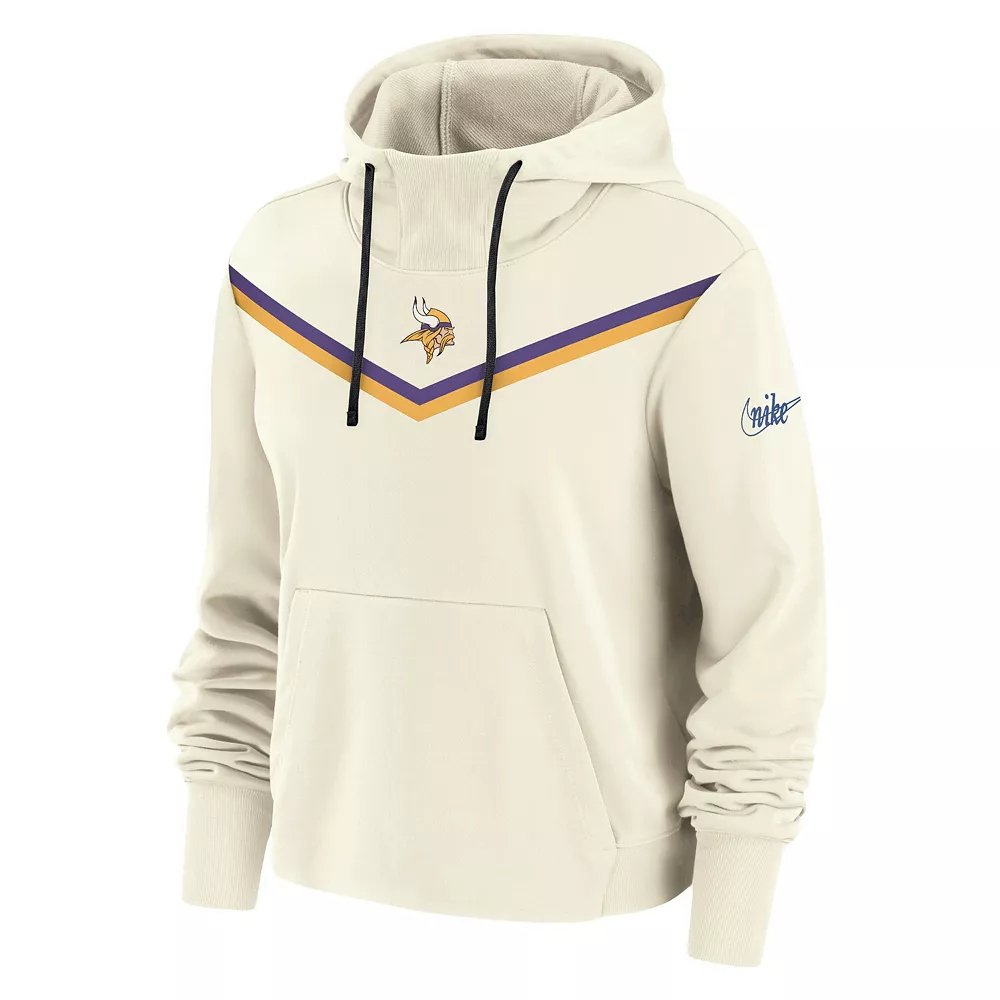 Women's Nike Cream Minnesota Vikings Historic Performance Pullover Hoodie 3 Women's Nike Cream Minnesota Vikings Historic Performance Pullover Hoodie - Image 3