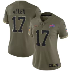 Women's Nike Josh Allen Olive Josh Allen 2022 Salute To Service Limited Jersey