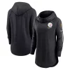 Women's Nike Black Pittsburgh Steelers Minimal Statement Raglan Funnel Neck Pullover Hoodie