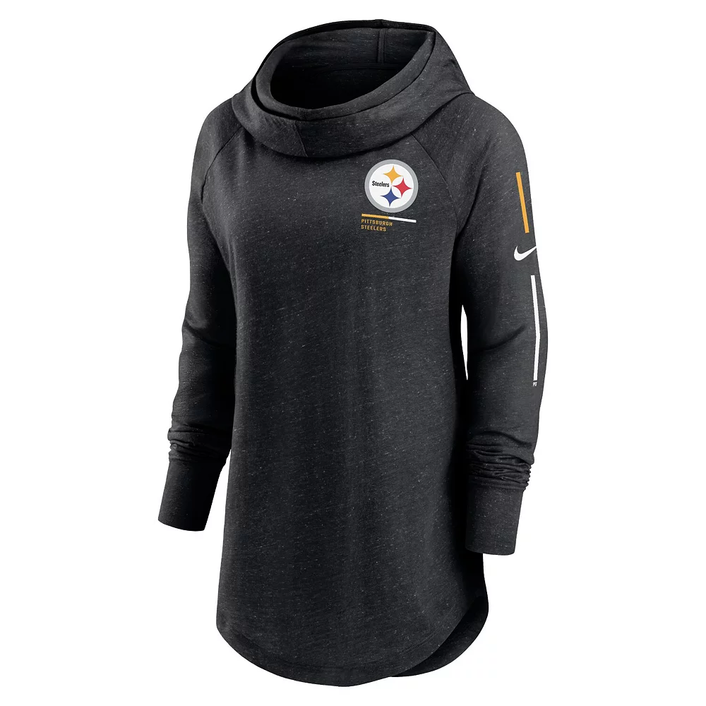 Women's Nike Black Pittsburgh Steelers Minimal Statement Raglan Funnel Neck Pullover Hoodie 3 Women's Nike Black Pittsburgh Steelers Minimal Statement Raglan Funnel Neck Pullover Hoodie - Image 3