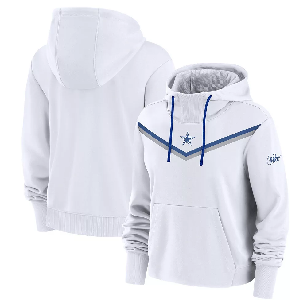 Women's Nike White Dallas Cowboys Historic Performance Pullover Hoodie 2 Women's Nike White Dallas Cowboys Historic Performance Pullover Hoodie - Image 2