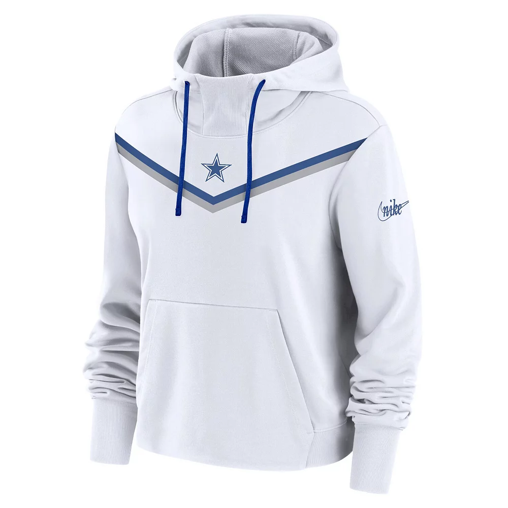Women's Nike White Dallas Cowboys Historic Performance Pullover Hoodie 3 Women's Nike White Dallas Cowboys Historic Performance Pullover Hoodie - Image 3