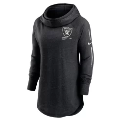 Women's Nike Black Las Vegas Raiders Minimal Statement Raglan Funnel Neck Pullover Hoodie -Nike Clothing store 6128369 ALT2