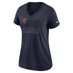 Women's Nike Heathered Navy Chicago Bears Lock Up Tri-Blend V-Neck T-Shirt -Nike Clothing store 6128845 ALT2