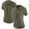 Women's Nike Justin Fields Olive Justin Fields 2022 Salute To Service Limited Jersey