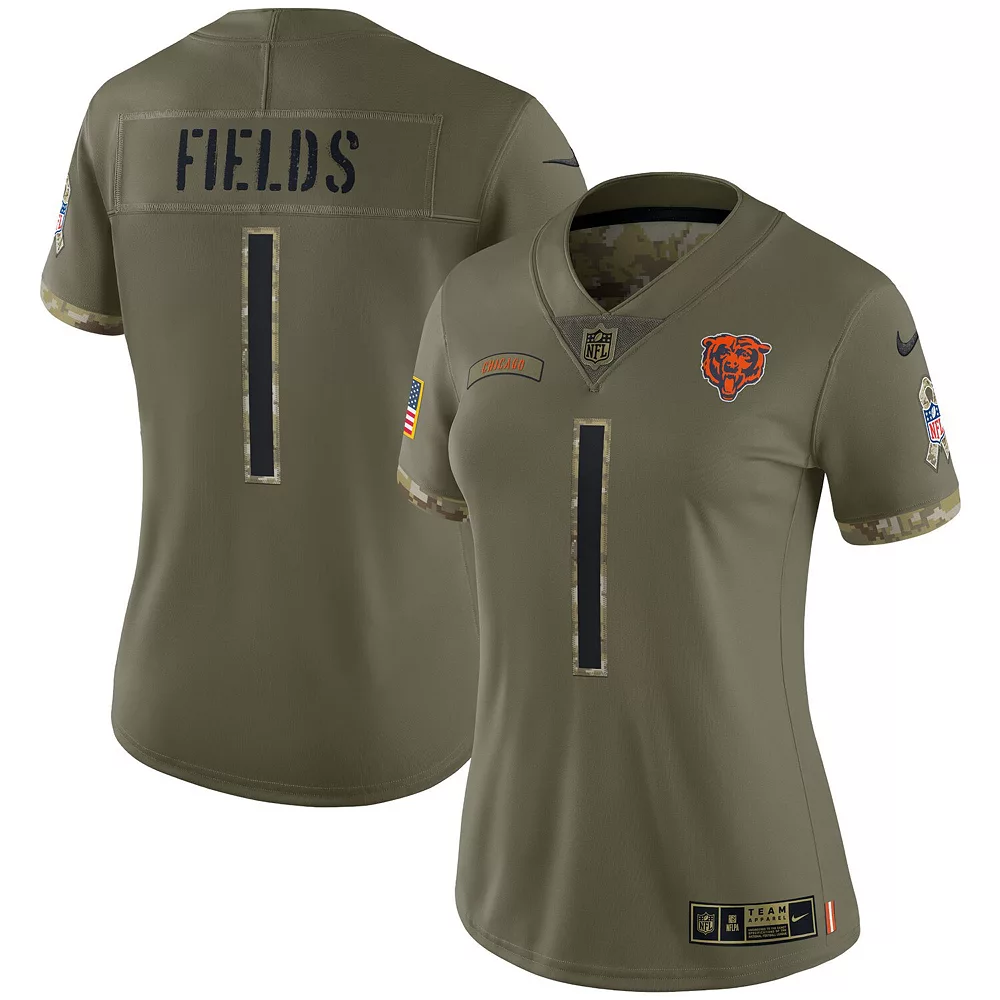 Women's Nike Justin Fields Olive Justin Fields 2022 Salute To Service Limited Jersey 1 Women's Nike Justin Fields Olive Justin Fields 2022 Salute To Service Limited Jersey