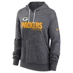 Women's Nike Heathered Charcoal Green Bay Packers Team Spirit Gym Vintage Pullover Hoodie -Nike Clothing store 6155559 ALT2