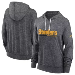 Women's Nike Heathered Charcoal Pittsburgh Steelers Team Spirit Gym Vintage Pullover Hoodie