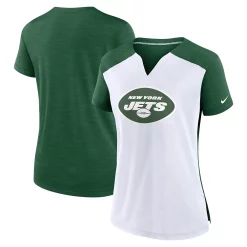 Women's Nike White/Green New York Jets Impact Exceed Performance Notch Neck T-Shirt