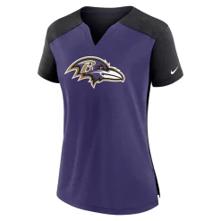 Women's Nike Purple/Black Baltimore Ravens Impact Exceed Performance Notch Neck T-Shirt -Nike Clothing store 6156352 ALT2