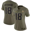 Women's Nike Justin Jefferson Olive Justin Jefferson 2022 Salute To Service Limited Jersey