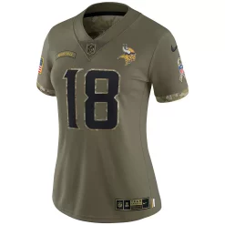 Women's Nike Justin Jefferson Olive Justin Jefferson 2022 Salute To Service Limited Jersey -Nike Clothing store 6156572 ALT2