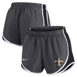 Women's Nike Charcoal New Orleans Saints Logo Performance Tempo Shorts
