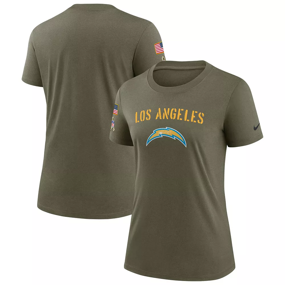 Women's Nike Olive Los Angeles Chargers 2022 Salute To Service Legend T-Shirt 1 Women's Nike Olive Los Angeles Chargers 2022 Salute To Service Legend T-Shirt