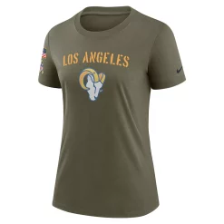Women's Nike Olive Los Angeles Rams 2022 Salute To Service Legend T-Shirt -Nike Clothing store 6158247 ALT2