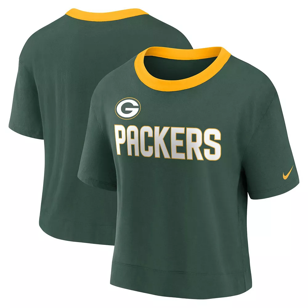 Women's Nike Green Green Bay Packers High Hip Fashion Cropped Top 2 Women's Nike Green Green Bay Packers High Hip Fashion Cropped Top - Image 2