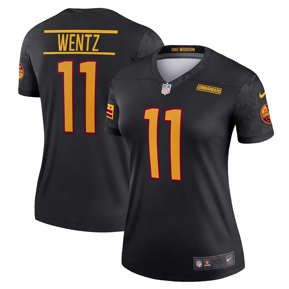 Women's Nike Carson Wentz Black Washington Commanders Alternate Legend Jersey 1 Women's Nike Carson Wentz Black Washington Commanders Alternate Legend Jersey