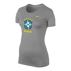 Women's Nike Heather Gray Brazil National Team Legend Performance T-Shirt -Nike Clothing store 6162107 ALT2