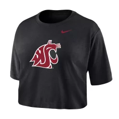 Women's Nike Black Washington State Cougars Cropped Performance T-Shirt -Nike Clothing store 6162319 ALT2
