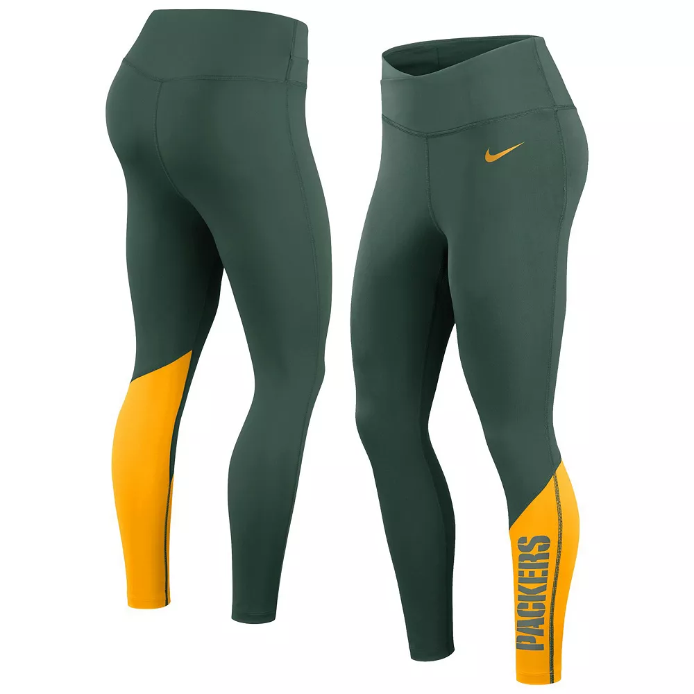 Women's Nike Green/Gold Green Bay Packers 7/8 Performance Leggings 2 Women's Nike Green/Gold Green Bay Packers 7/8 Performance Leggings - Image 2
