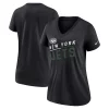 Women's Nike Black New York Jets Slant Logo Tri-Blend V-Neck T-Shirt
