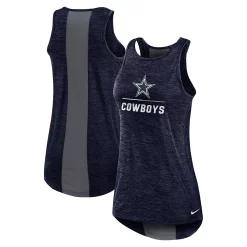 Women's Nike Navy Dallas Cowboys High Neck Performance Tank Top