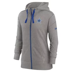 Women's Nike Heather Charcoal Dallas Cowboys Gym Vintage Full-Zip Hoodie -Nike Clothing store 6186329 ALT2