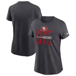 Women's Nike Anthracite San Francisco 49ers 2022 NFL Playoffs Iconic T-Shirt