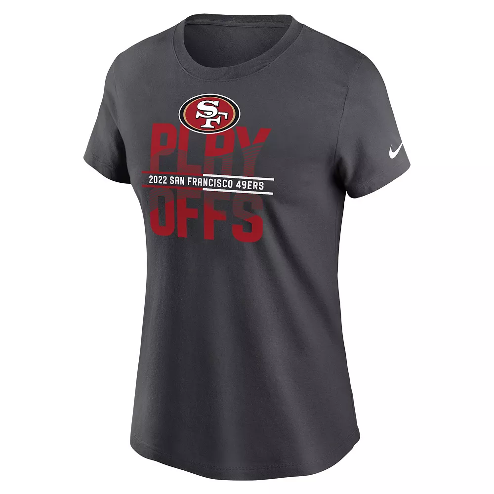 Women's Nike Anthracite San Francisco 49ers 2022 NFL Playoffs Iconic T-Shirt 3 Women's Nike Anthracite San Francisco 49ers 2022 NFL Playoffs Iconic T-Shirt - Image 3