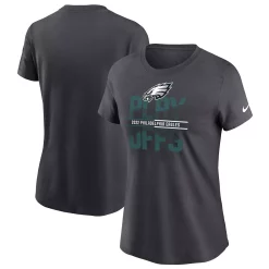 Women's Nike Anthracite Philadelphia Eagles 2022 Playoffs Iconic T-Shirt