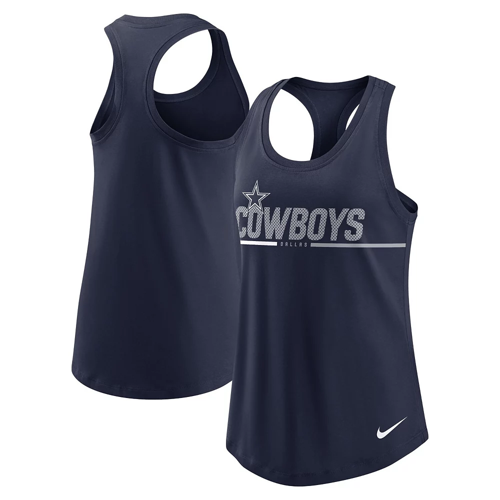 Women's Nike Navy Dallas Cowboys Team Name City Tri-Blend Racerback Tank Top 2 Women's Nike Navy Dallas Cowboys Team Name City Tri-Blend Racerback Tank Top - Image 2