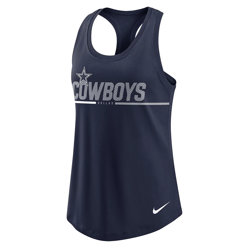Women's Nike Navy Dallas Cowboys Team Name City Tri-Blend Racerback Tank Top 3 Women's Nike Navy Dallas Cowboys Team Name City Tri-Blend Racerback Tank Top - Image 3