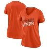 Women's Nike Orange Chicago Bears Slant Logo Tri-Blend V-Neck T-Shirt