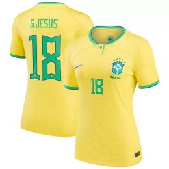 Women's Nike Gabriel Jesus Yellow Brazil National Team 2022/23 Replica Home Jersey