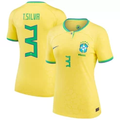 Women's Nike Thiago Silva Yellow Brazil National Team 2022/23 Replica Home Jersey