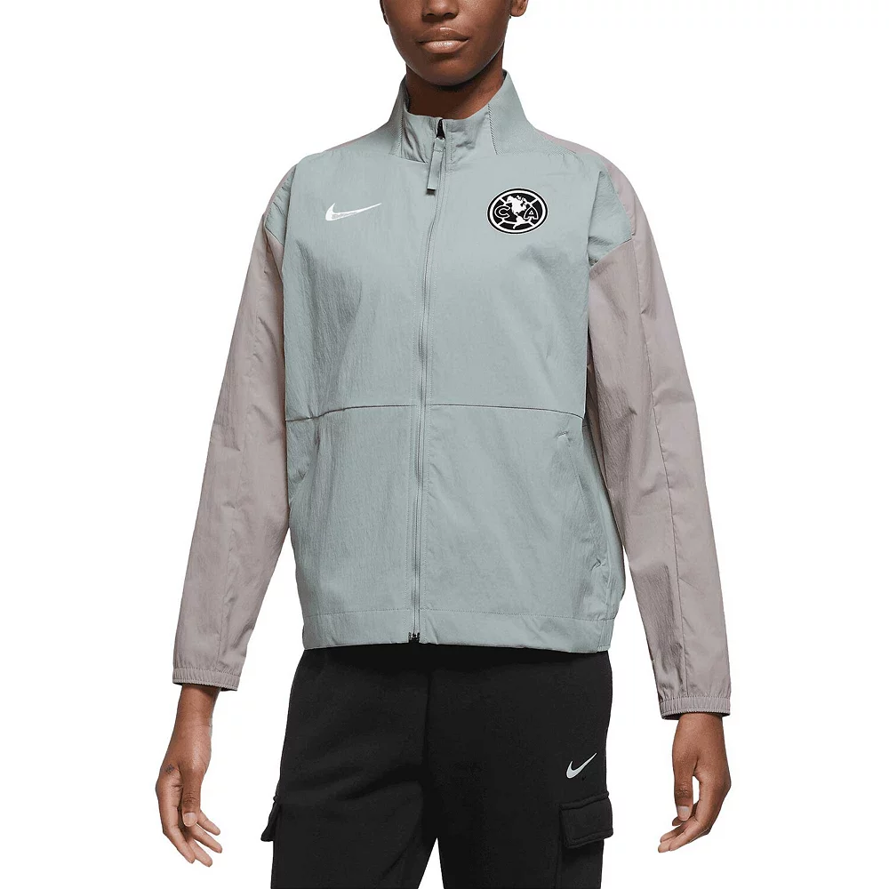 Women's Nike Gray Club America Team Anthem Raglan Full-Zip Jacket 2 Women's Nike Gray Club America Team Anthem Raglan Full-Zip Jacket - Image 2