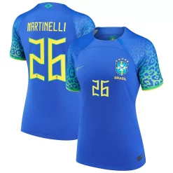 Women's Nike Gabriel Martinelli Blue Brazil National Team 2022/23 Replica Away Jersey