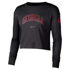 Women's Nike Black Georgia Bulldogs 2-Hit Cropped Long Sleeve Logo T-Shirt 5 Women's Nike Black Georgia Bulldogs 2-Hit Cropped Long Sleeve Logo T-Shirt -Nike Clothing store 6219123 ALT2
