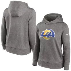 Women's Nike Heathered Charcoal Los Angeles Rams Performance Pullover Hoodie