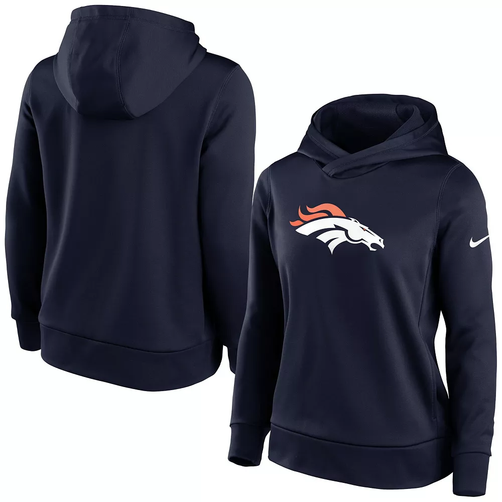 Women's Nike Navy Denver Broncos Performance Pullover Hoodie 1 Women's Nike Navy Denver Broncos Performance Pullover Hoodie