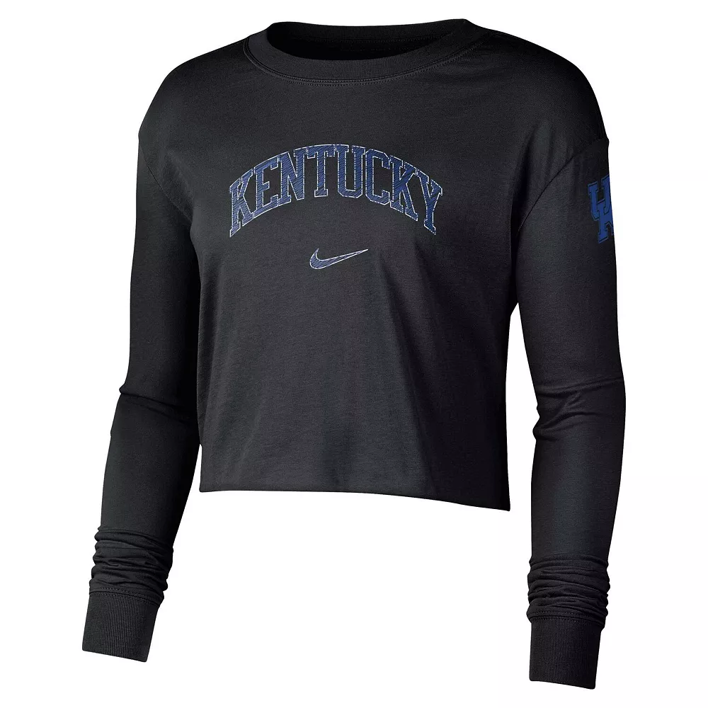 Women's Nike Black Kentucky Wildcats 2-Hit Cropped Long Sleeve Logo T-Shirt 3 Women's Nike Black Kentucky Wildcats 2-Hit Cropped Long Sleeve Logo T-Shirt - Image 3