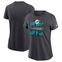 Women's Nike Anthracite Miami Dolphins 2022 NFL Playoffs Iconic T-Shirt