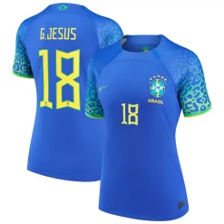 Women's Nike Gabriel Jesus Blue Brazil National Team 2022/23 Replica Away Jersey