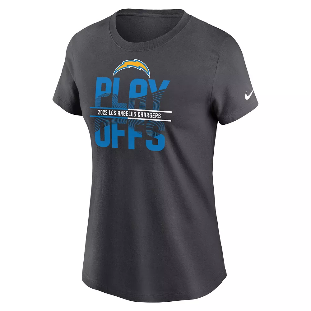 Women's Nike Anthracite Los Angeles Chargers 2022 NFL Playoffs T-Shirt 3 Women's Nike Anthracite Los Angeles Chargers 2022 NFL Playoffs T-Shirt - Image 3